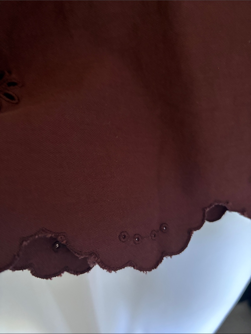 Embroidered Eyelet Somerset Wide Leg Linen-Blend Pants - Picture 4 of 5